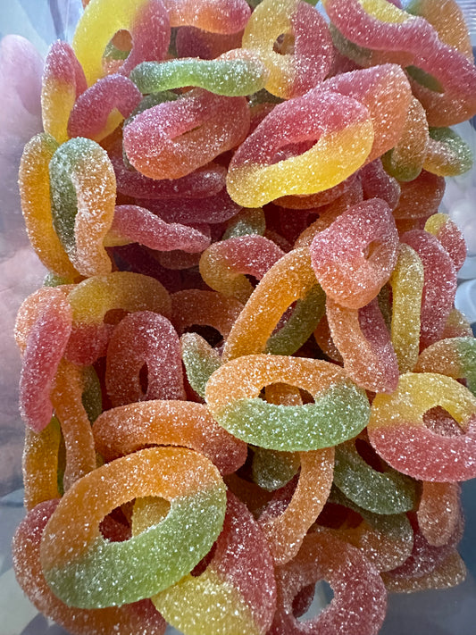 Bonbons anneaux sucrés goût fruits mix halal (100g)