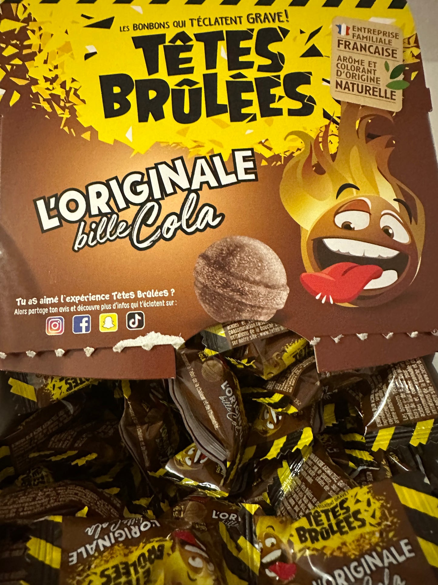 Bonbons têtes brûlées coca